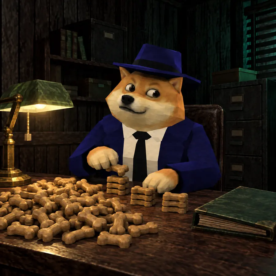 Don Inu counting a pile of dog treats