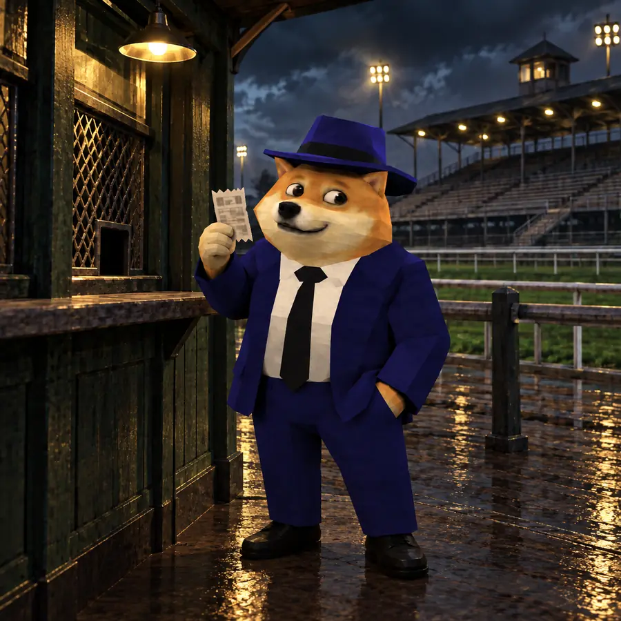 Don Inu holding a losing betting slip